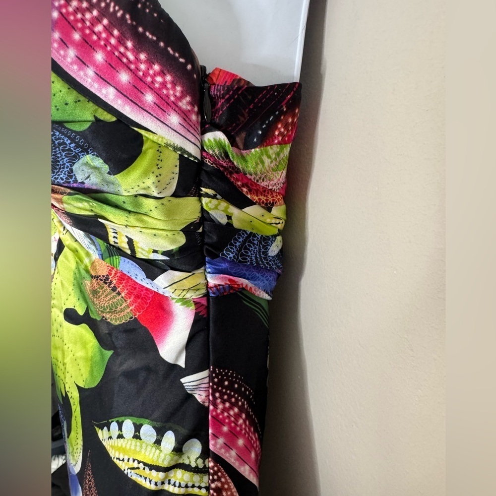 Vintage Cache Silk Floral Halter Dress Size 2 Maximalist Resortwear 2000s - Picture 11 of 16